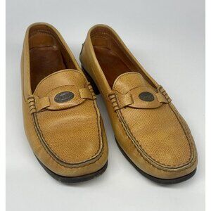 TOD'S Leather Women's Shoes Loafers Yellow/orange Pebble Leather‎ Sz 37 Us 6